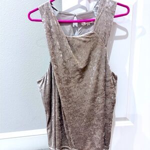 Anthropology gold velvet sleeveless blouse - XL